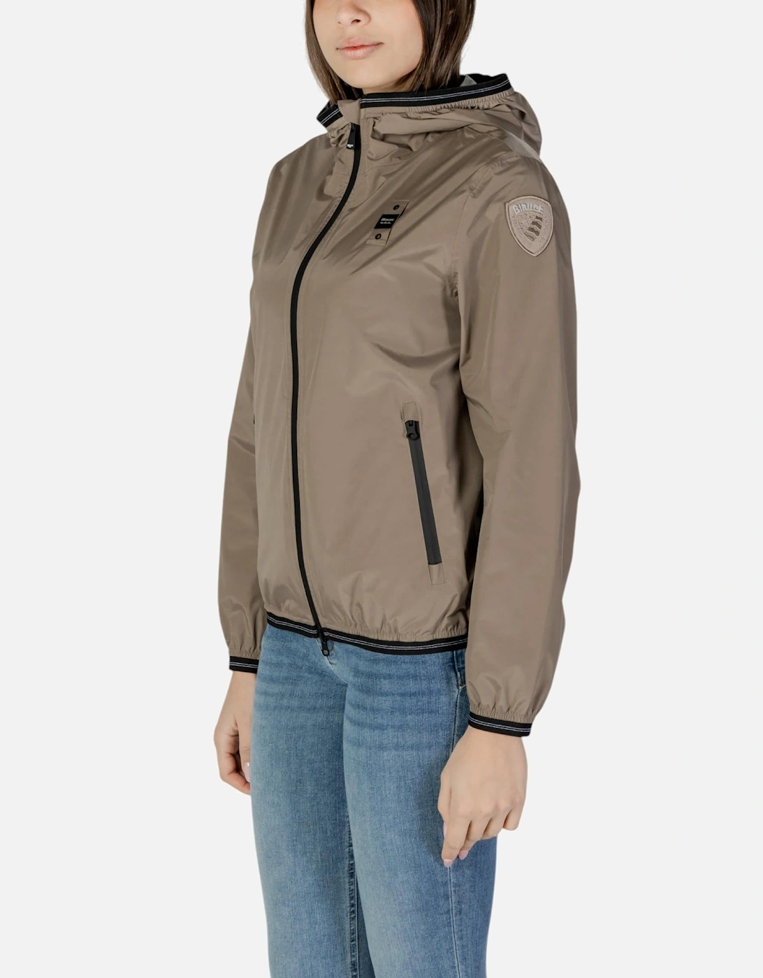 Hooded Long Sleeve Zip Jacket Women - Green