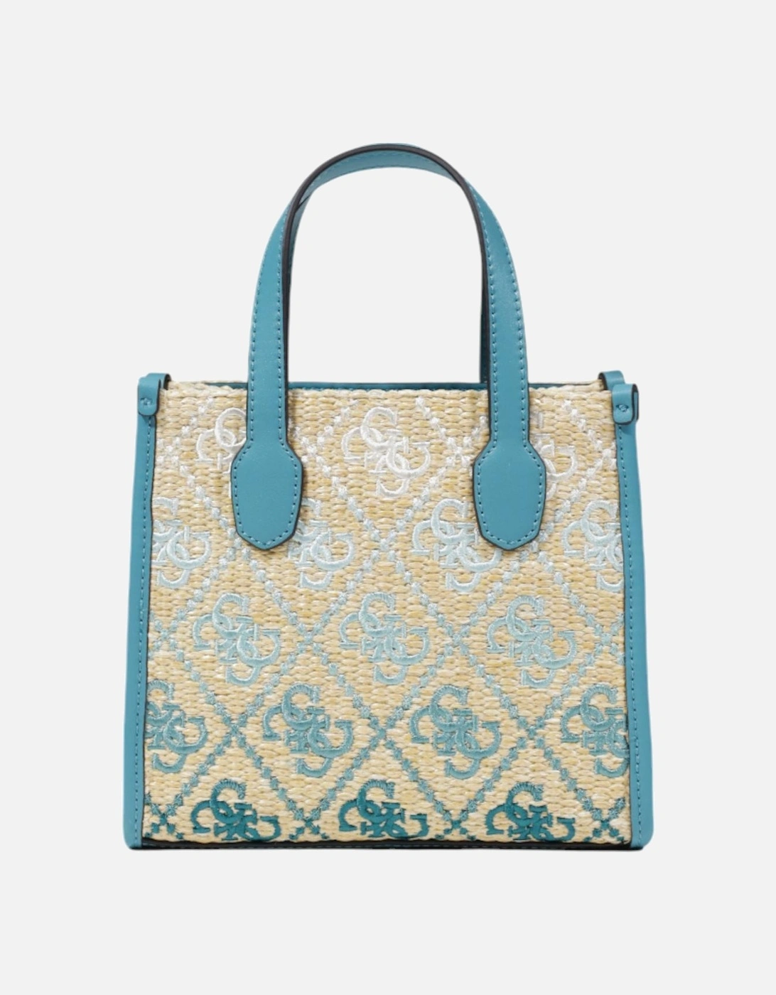 Print Handbag with Shoulder Strap and Inside Pockets Women - Turquoise