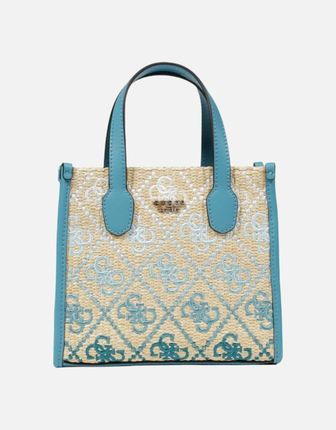 Print Handbag with Shoulder Strap and Inside Pockets Women - Turquoise