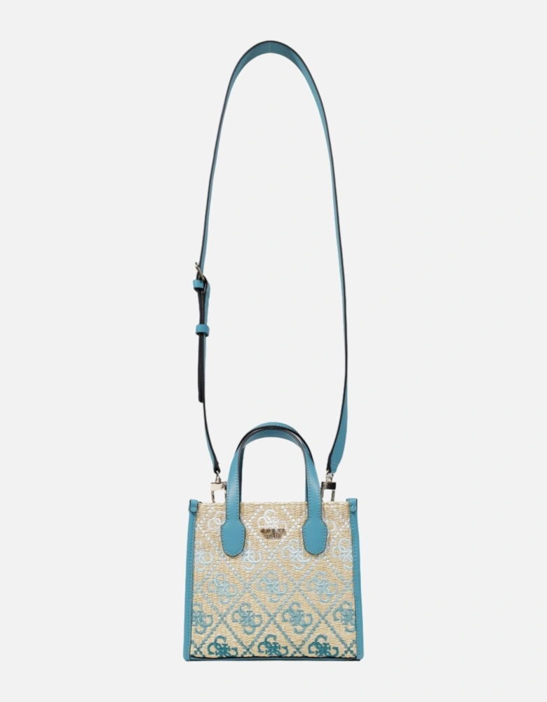 Print Handbag with Shoulder Strap and Inside Pockets Women - Turquoise