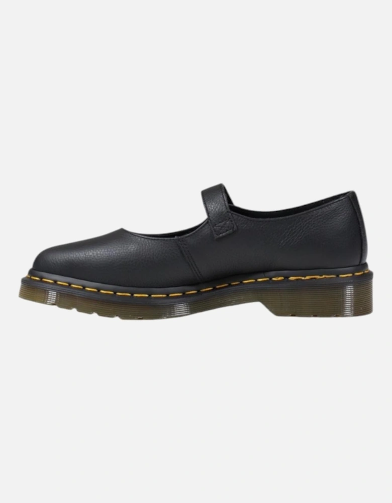 Slip-On Leather Shoes with Buckle Women - Black Slip Ons