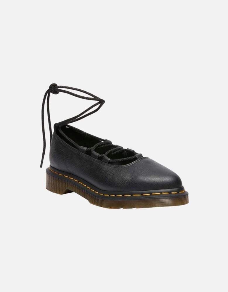 Slip-On Leather Shoes with Rubber Sole Women - Black Slip Ons