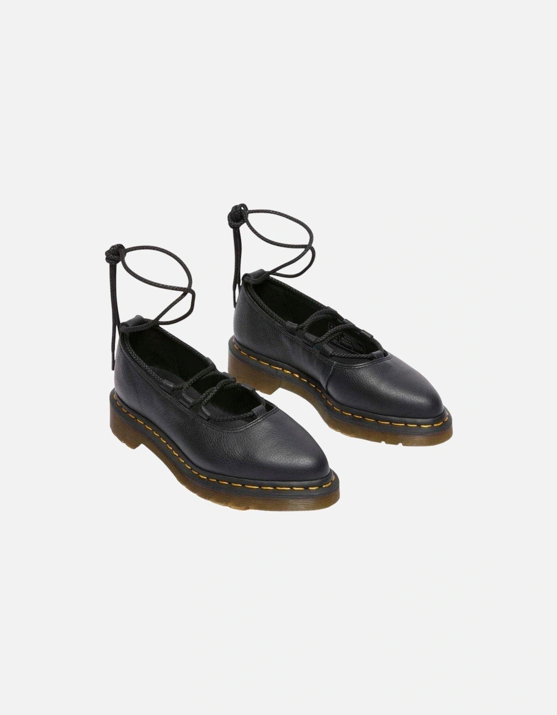 Slip-On Leather Shoes with Rubber Sole Women - Black Slip Ons