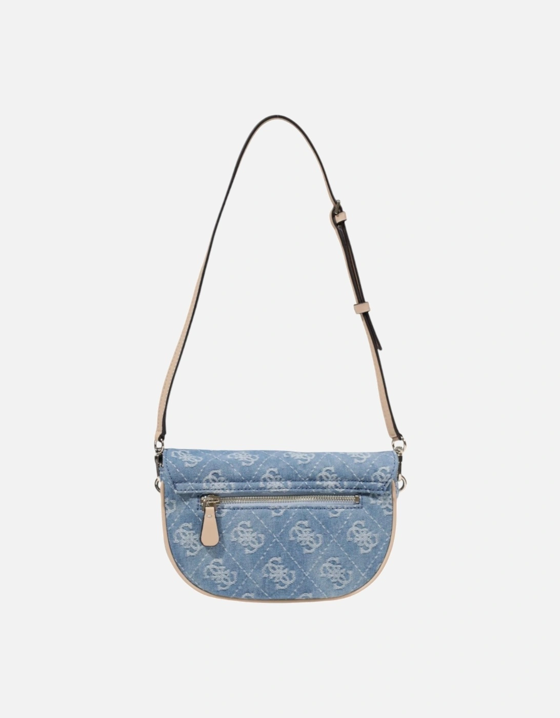 Printed Bag with Automatic Button Fastening Women - Light Blue