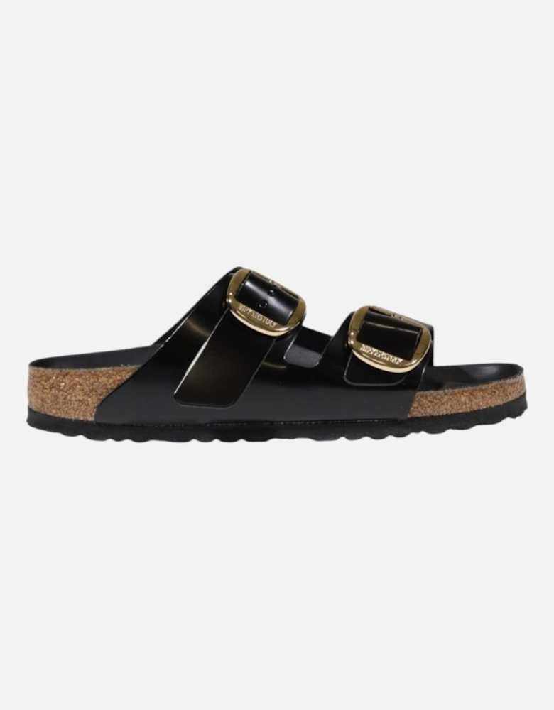 Leather Buckle Slippers Women - Black