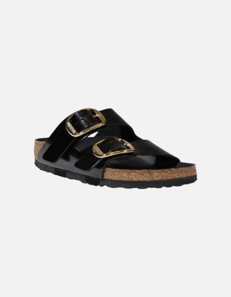 Leather Buckle Slippers Women - Black