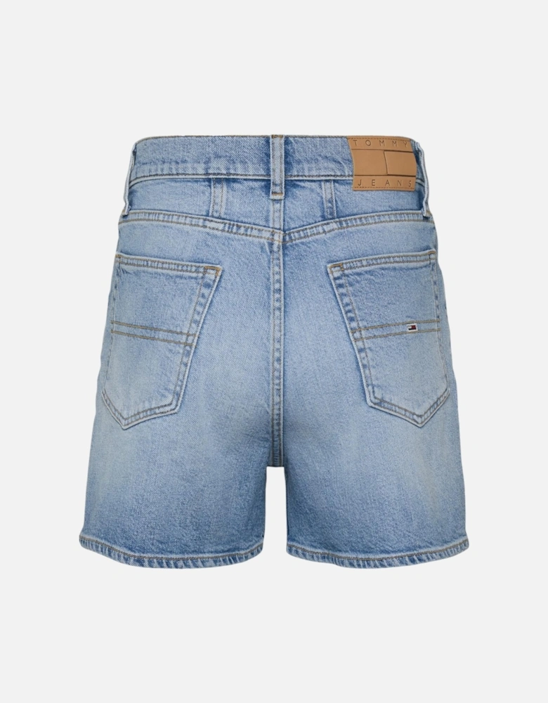 Plain Denim Shorts with Pockets Women - Blue