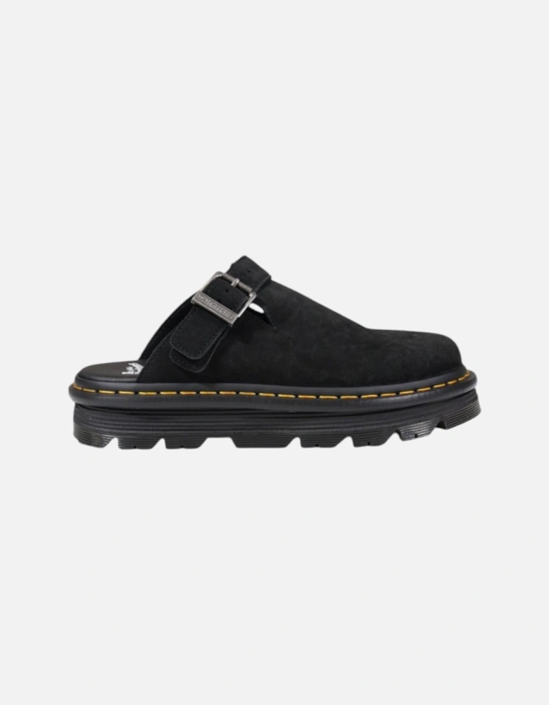 Plain Leather Slip-On Shoes with Rubber Sole Women - Black Slip Ons