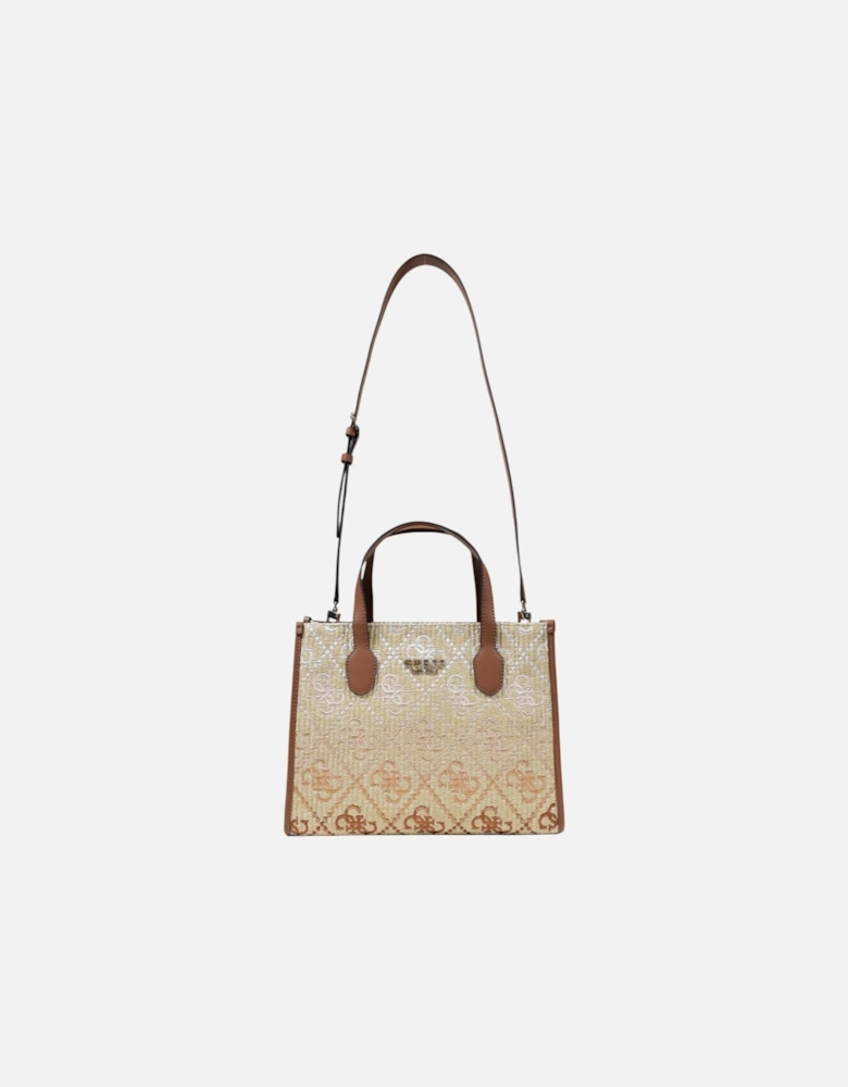 Handbag with Shoulder Strap and Zip Women - Beige Bags