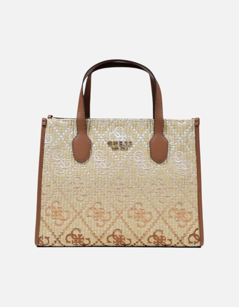 Handbag with Shoulder Strap and Zip Women - Beige Bags