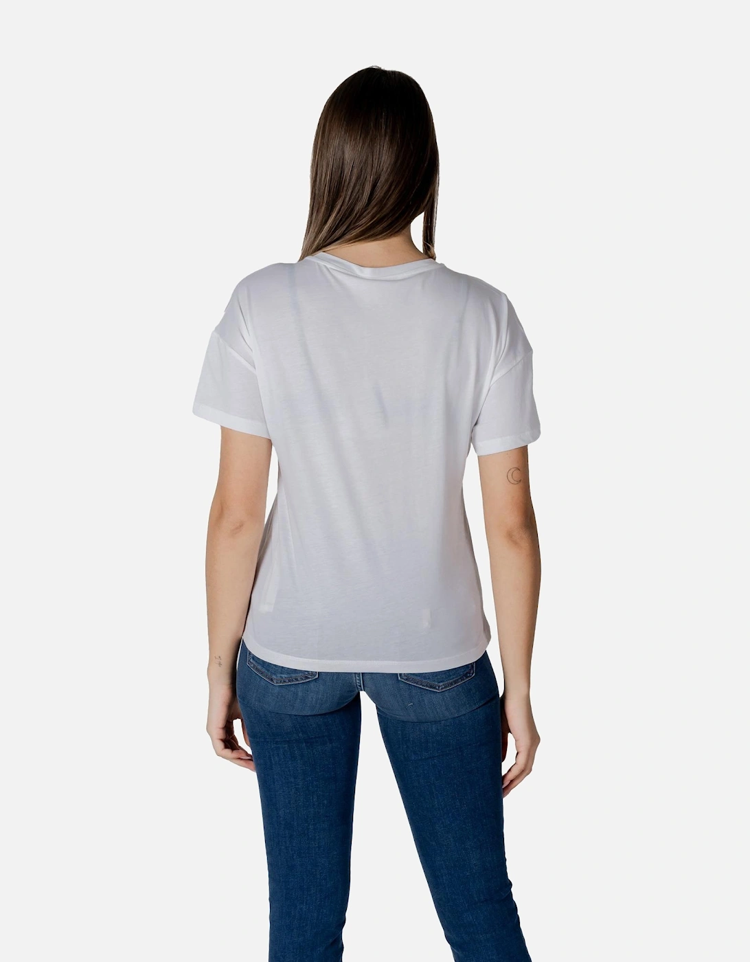 Printed Short Sleeve Round Neck T-Shirt Women - White Shirts