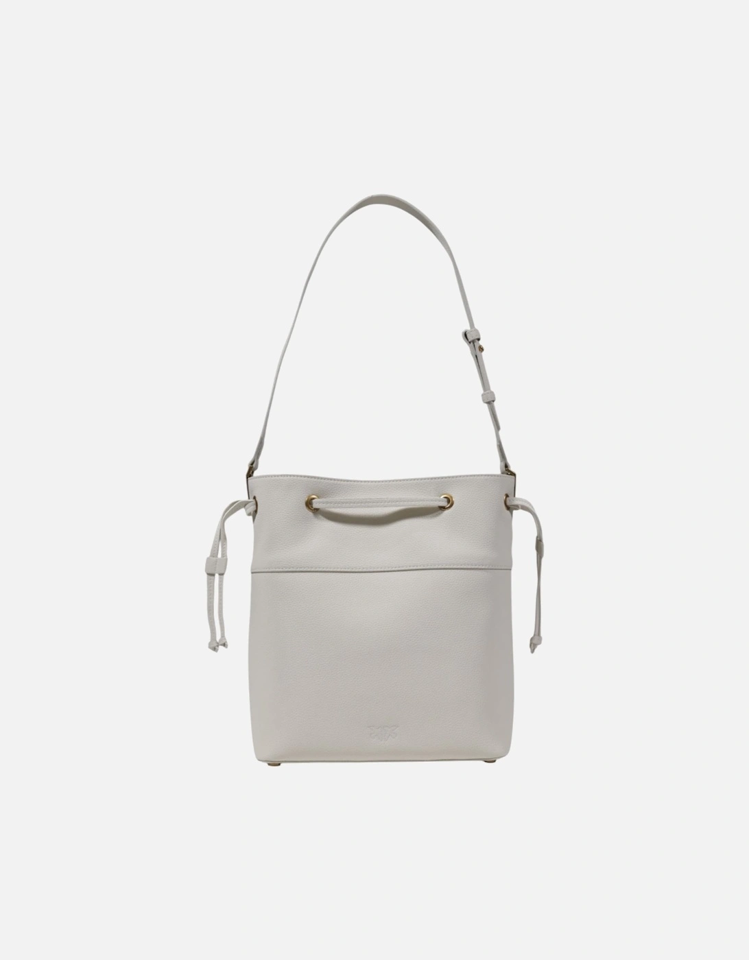 Leather Shoulder Bag with Zip Fastening Women - White