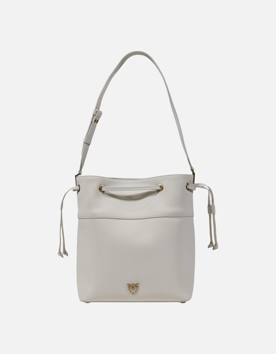 Leather Shoulder Bag with Zip Fastening Women - White, 4 of 3