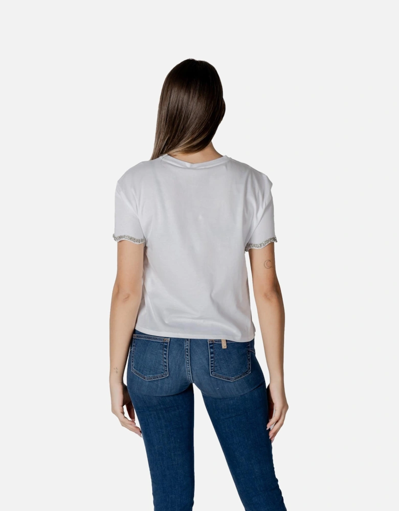 Round Neck Cotton T-Shirt Women - White Shirts