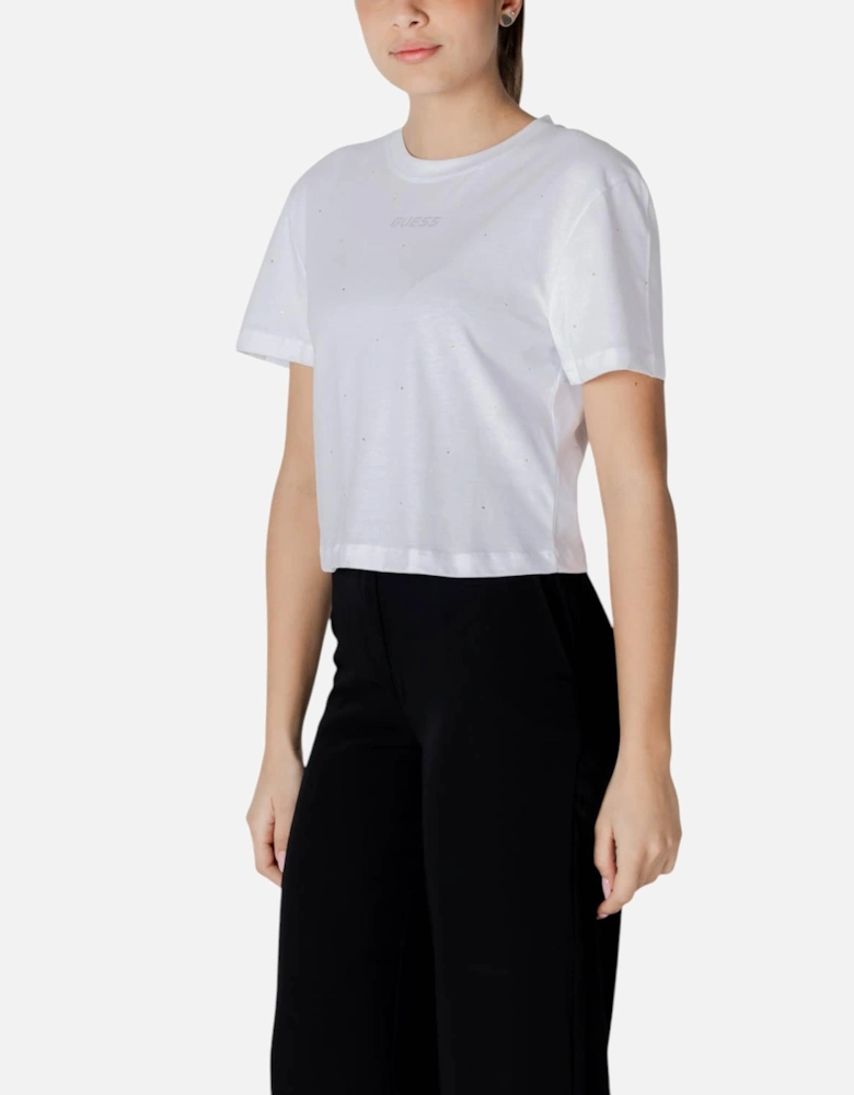 Round Neck Short Sleeve Cotton T-shirt Women - White Shirts