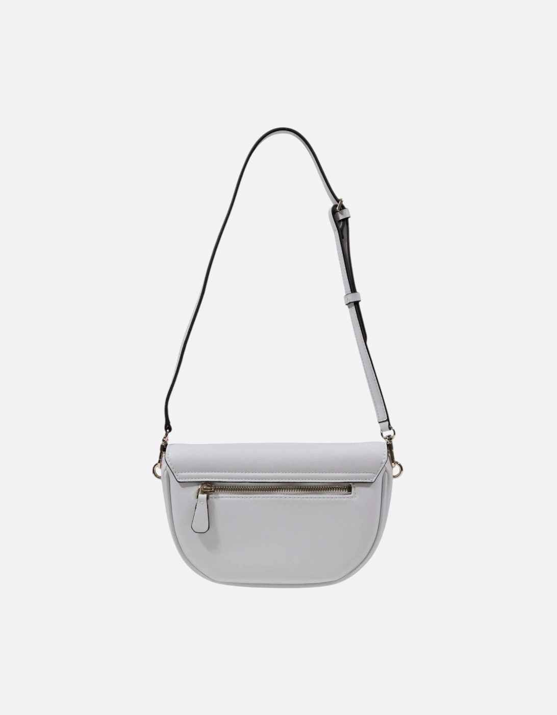 Automatic Button Shoulder Bag with Inside Pockets Women - White