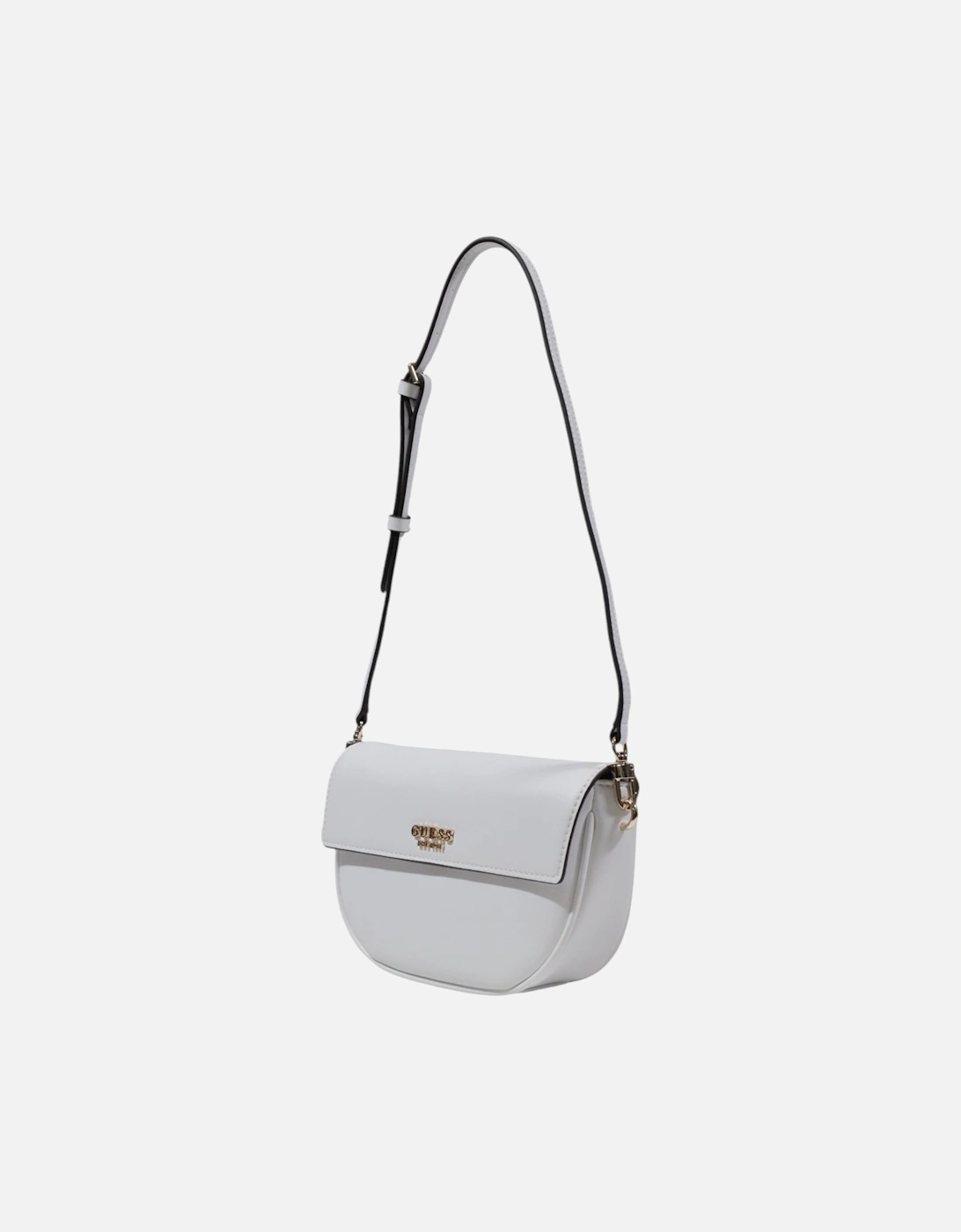 Automatic Button Shoulder Bag with Inside Pockets Women - White