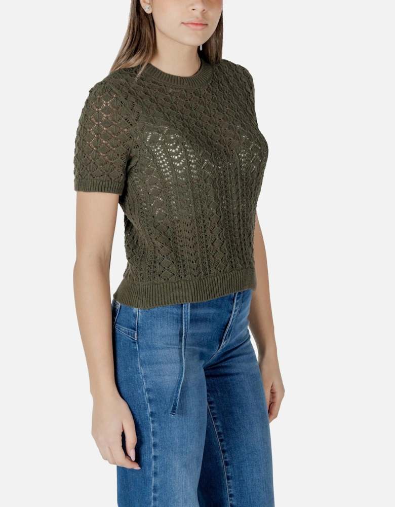 Short Sleeve Round Neck T-Shirt Women - Green Shirts