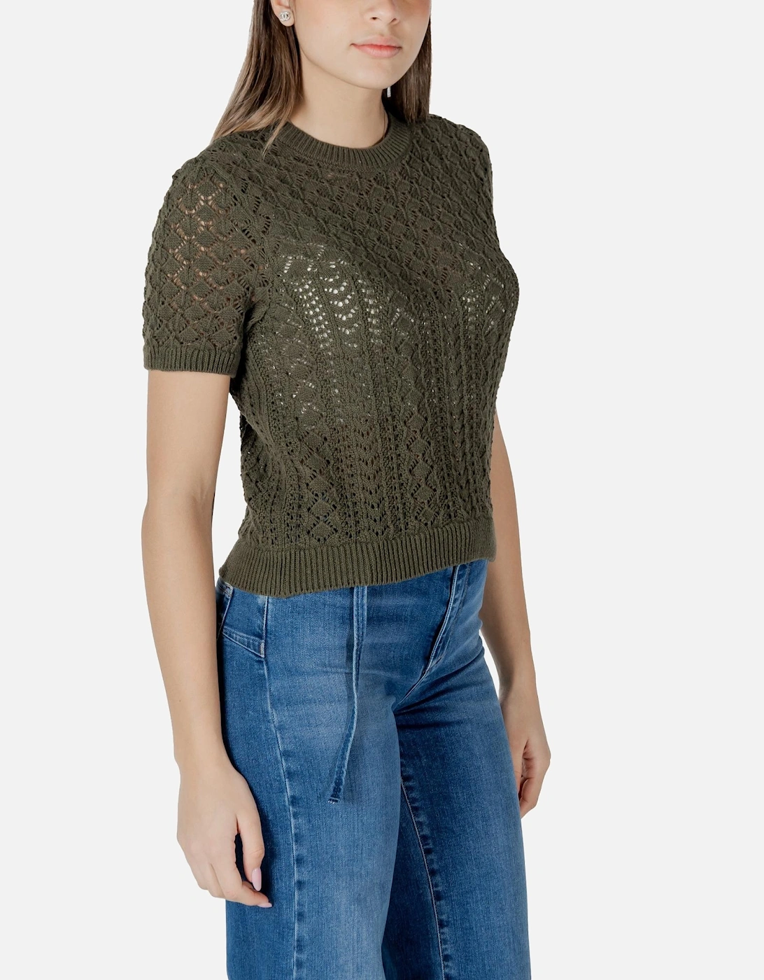 Short Sleeve Round Neck T-Shirt Women - Green Shirts