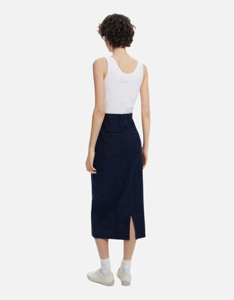 Sleeveless Round Neck Dress with Front Pockets Women - Blue Dresses