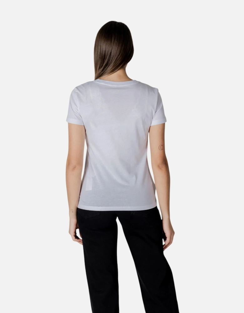 Printed Short Sleeve Round Neck T-Shirt Women - White Shirts