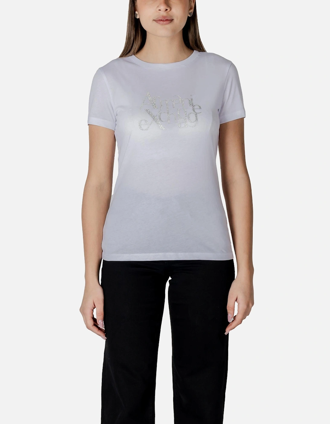 Printed Short Sleeve Round Neck T-Shirt Women - White Shirts, 4 of 3
