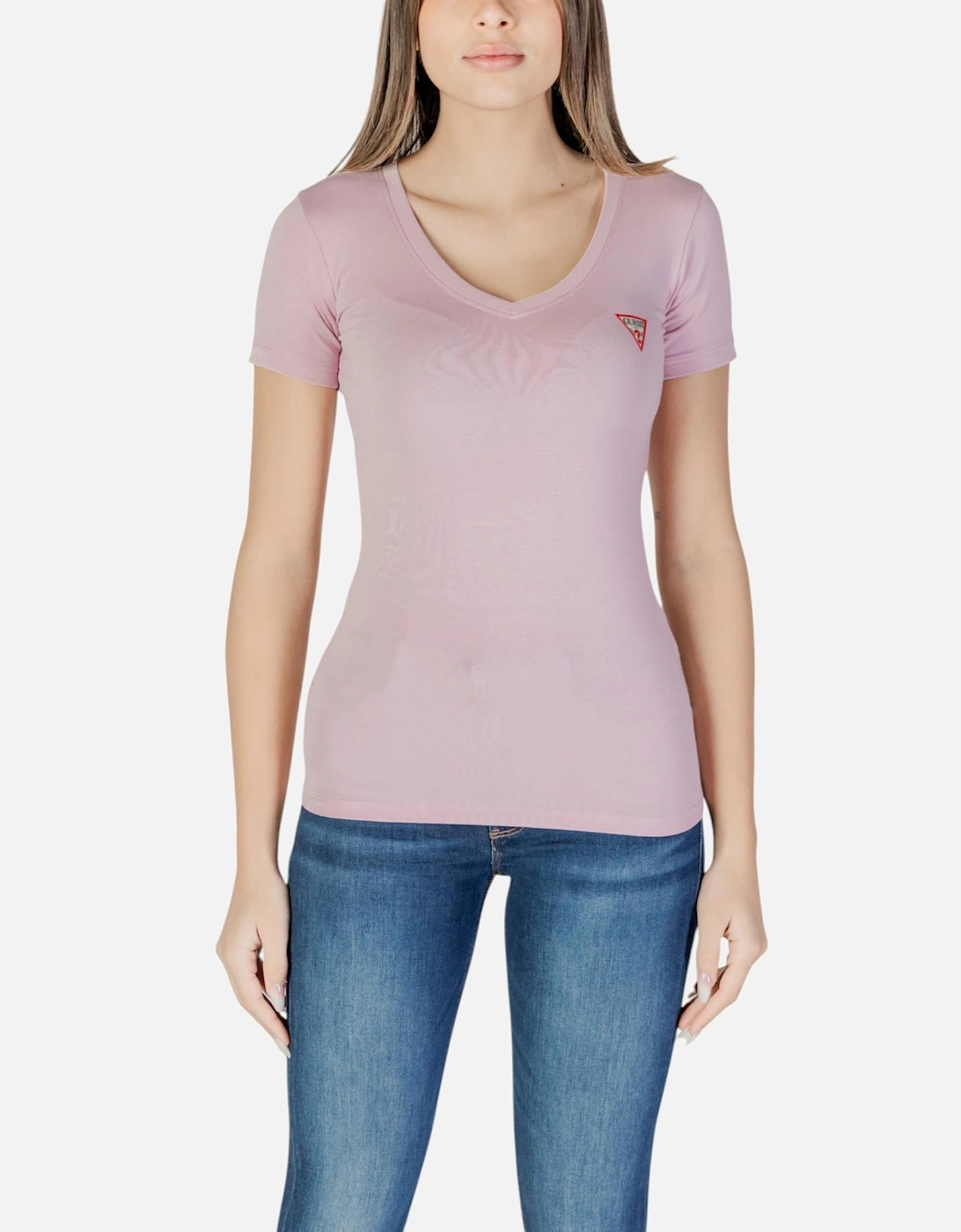 V-Neck Short Sleeve T-Shirt Women - Pink Shirts, 4 of 3