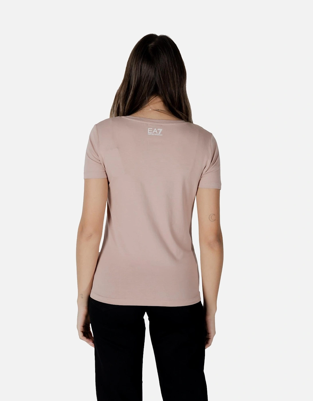 Plain Short Sleeve Round Neck T-Shirt Women - Pink Shirts