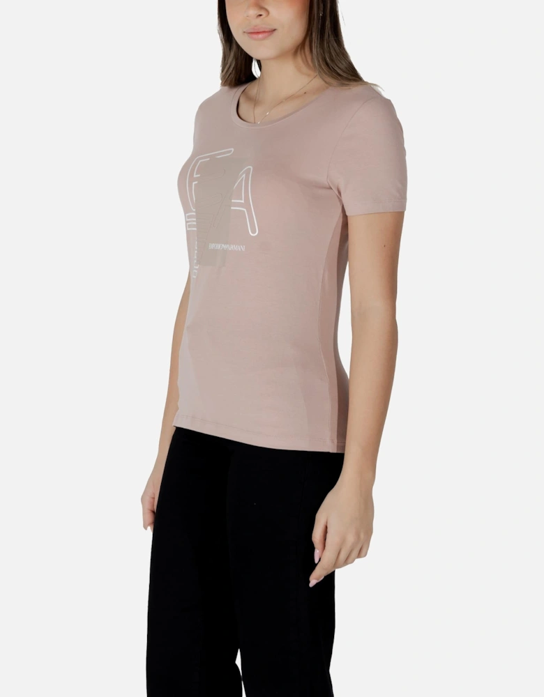 Plain Short Sleeve Round Neck T-Shirt Women - Pink Shirts