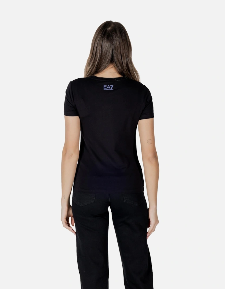 Printed Slip-On Short Sleeve T-Shirt Women - Black Shirts
