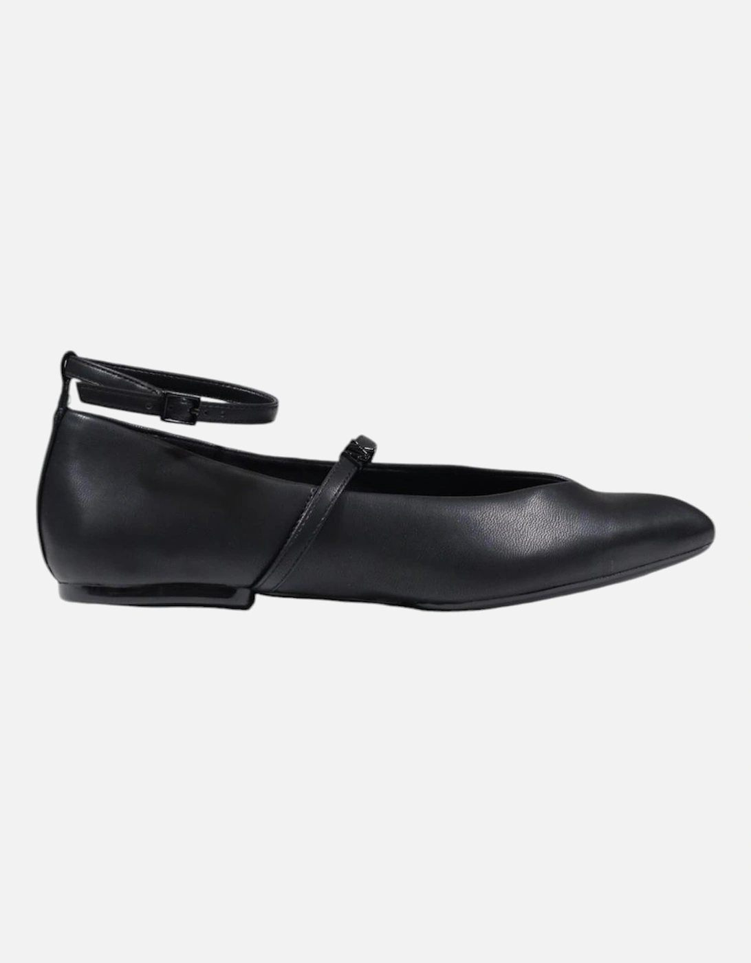 Buckle Detail Leather Lined Slip On Shoes Women - Black, 4 of 3