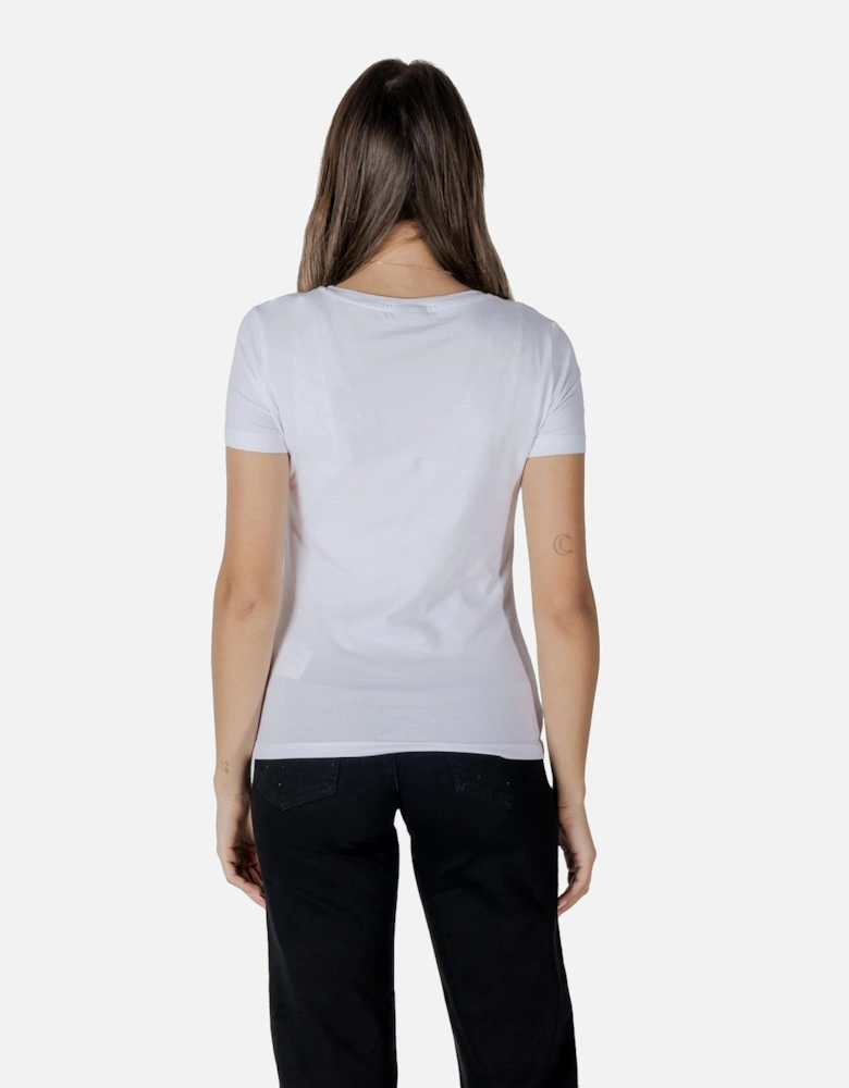 Printed Slip-On Cotton Blend T-Shirt Women - White Shirts