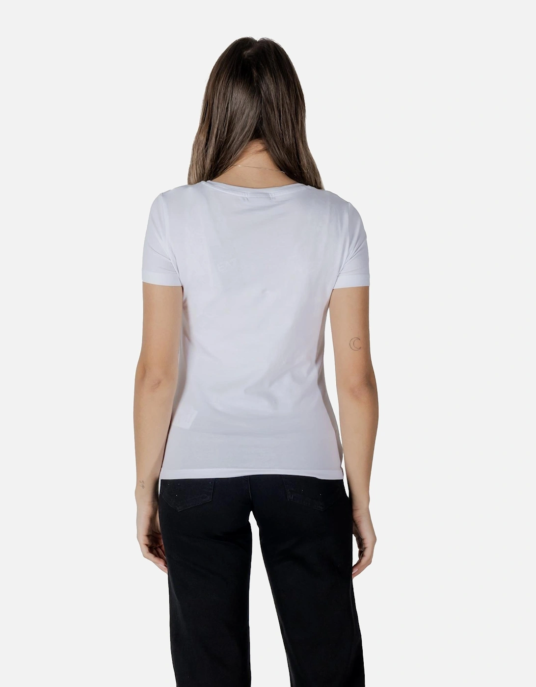 Printed Slip-On Cotton Blend T-Shirt Women - White Shirts