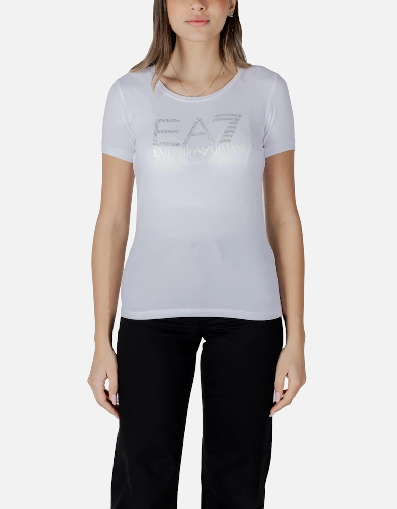Printed Slip-On Cotton Blend T-Shirt Women - White Shirts