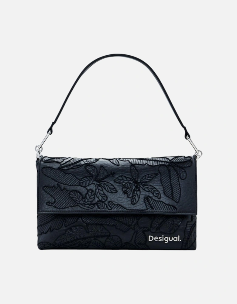 Embroidered Floral Tote Bag Women - Black