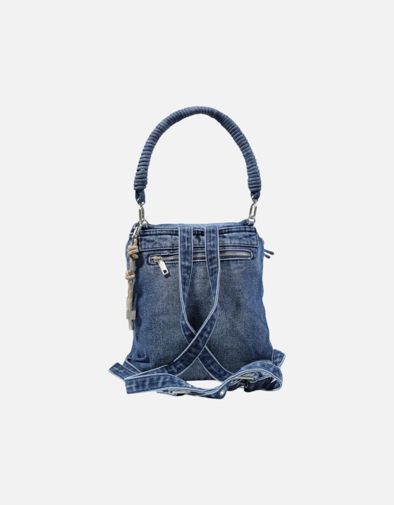 Convertible Handbag Rucksack with Zip Closure Women - Blue Bags