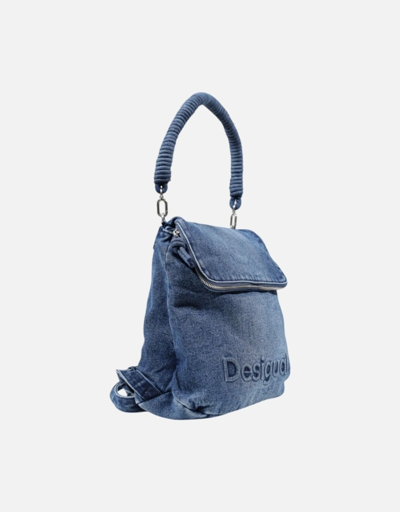 Convertible Handbag Rucksack with Zip Closure Women - Blue Bags