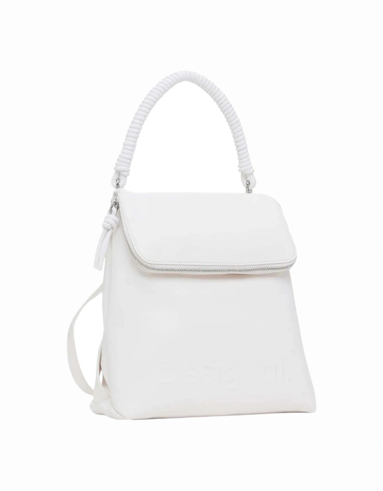 Convertible Handbag with Zip Pockets Women - White Bags