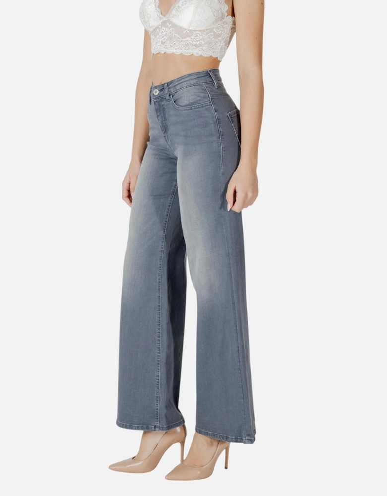 Plain Grey Jeans with Front and Back Pockets Women