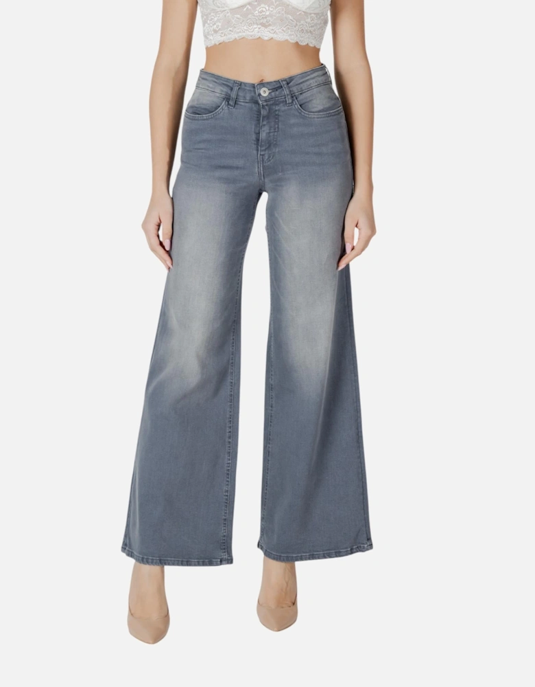 Plain Grey Jeans with Front and Back Pockets Women
