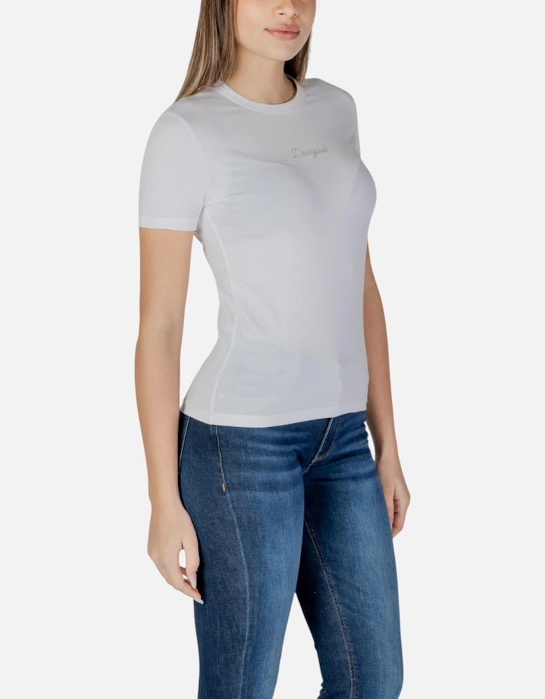 Short Sleeve Plain Round Neck T-Shirt Women - White Shirts