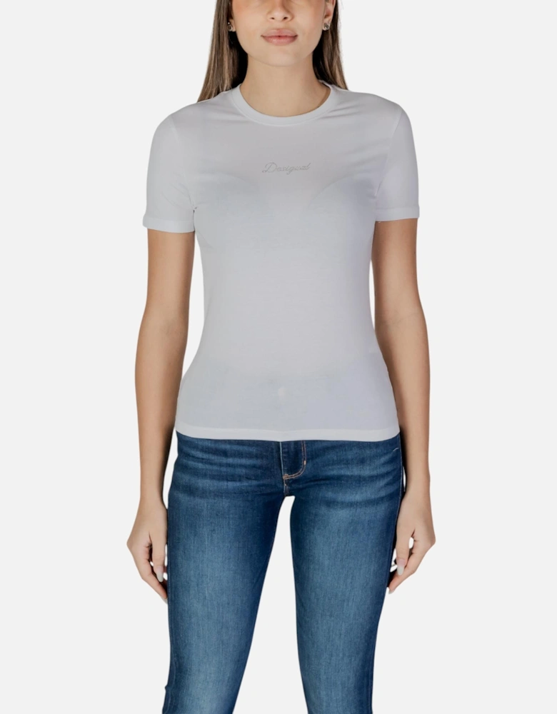 Short Sleeve Plain Round Neck T-Shirt Women - White Shirts