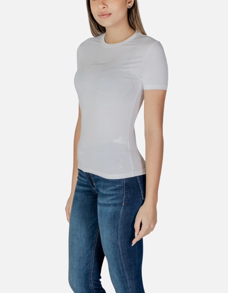 Short Sleeve Plain Round Neck T-Shirt Women - White Shirts