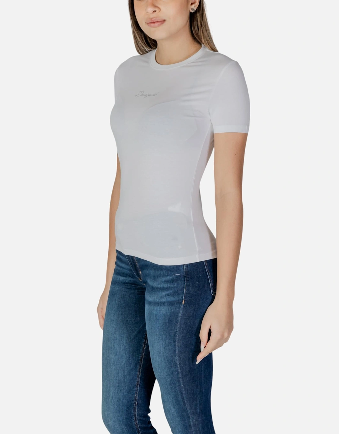 Short Sleeve Plain Round Neck T-Shirt Women - White Shirts