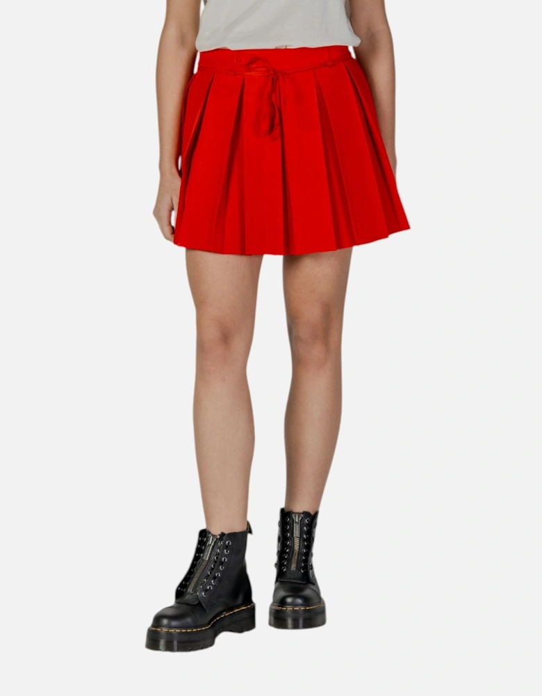 Polyester Elastane Blend Skirt Women - Red