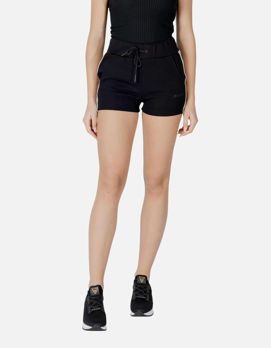 Lace-Up Cotton-Blend Athletic Shorts Women - Black, 4 of 3