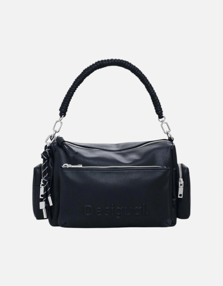 Handbag with Zip and Multiple Pockets Women - Black Bags