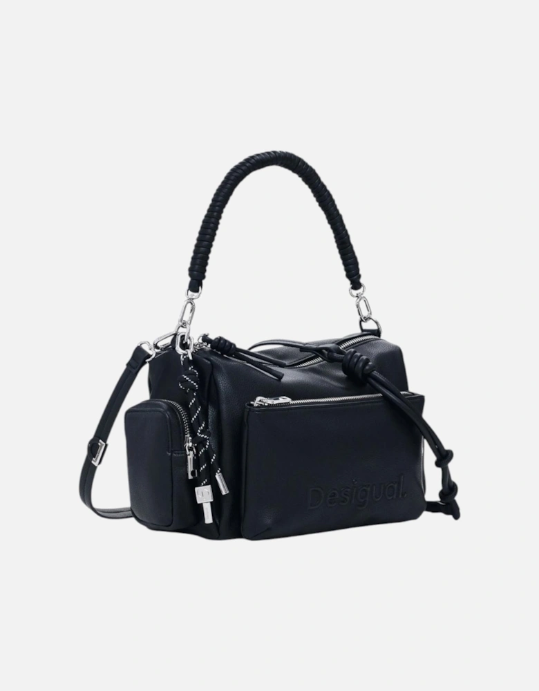 Handbag with Zip and Multiple Pockets Women - Black Bags