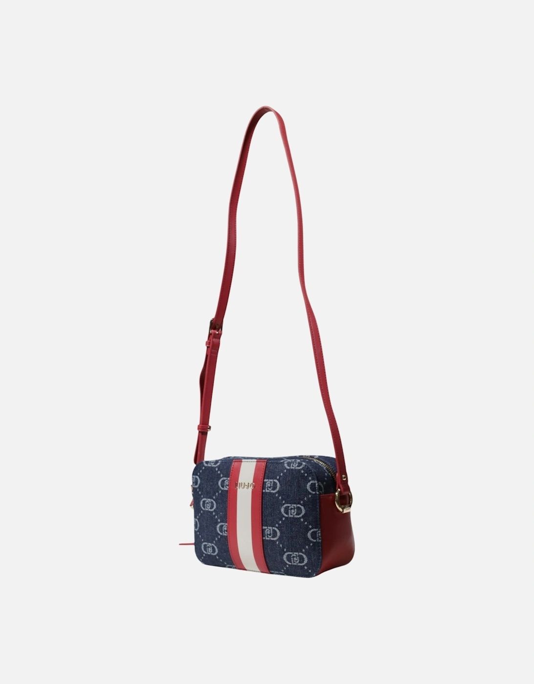 Printed Shoulder Bag with Zip Fastening Women - Blue