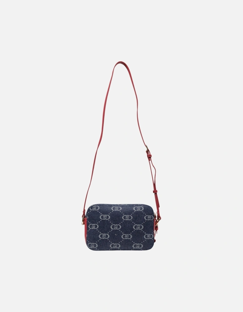 Printed Shoulder Bag with Zip Fastening Women - Blue